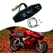 Huanke-LCD Digital Motorcycle Multi Gauge Bar Speedometer Tachometer Gear Indicator